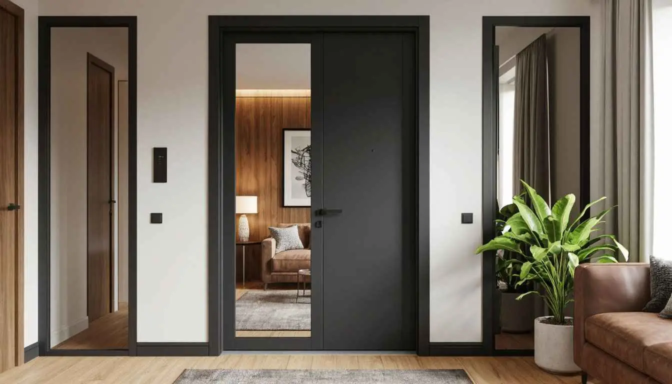 Изображение двери входной с зеркалом