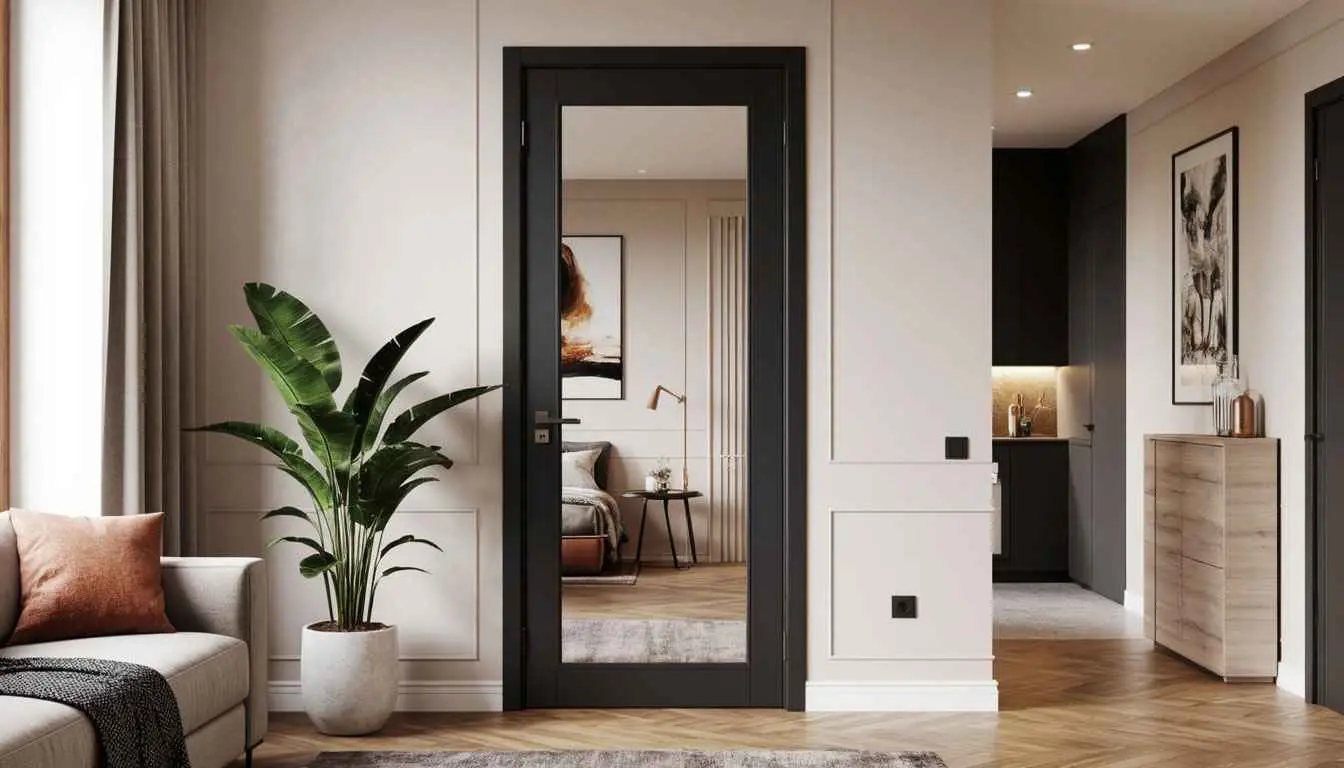 Входная дверь с зеркалом в квартире